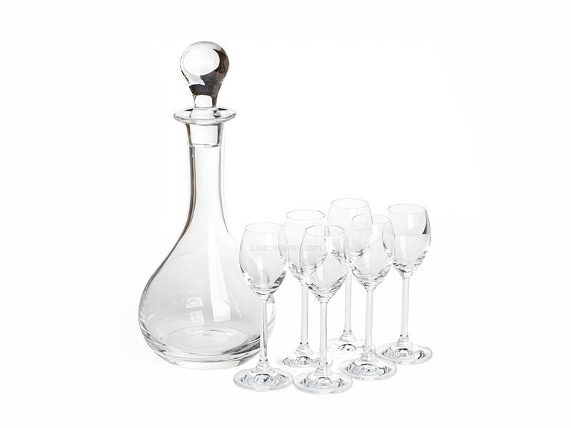 Imagen de Copas Licor 6 Piezas 60 ml y Botella Licor 1100 ml