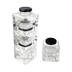 Imagen de Juego de 6 Botes Cuadrados con Tapa 100 ml