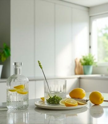 Imagen de recipientes de cristal en una cocina